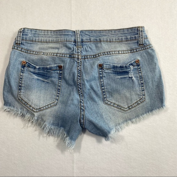 Billabong Shorts Reckless Women Sz 5 Laced front denim distressed denim … - Picture 6 of 11